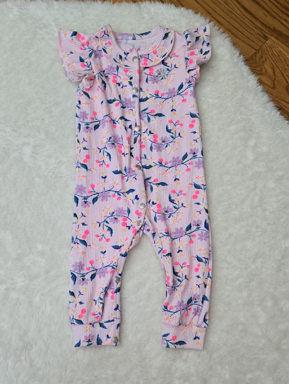Delias Pink Floral Bodysuit, Infant Girl 3-6 Months